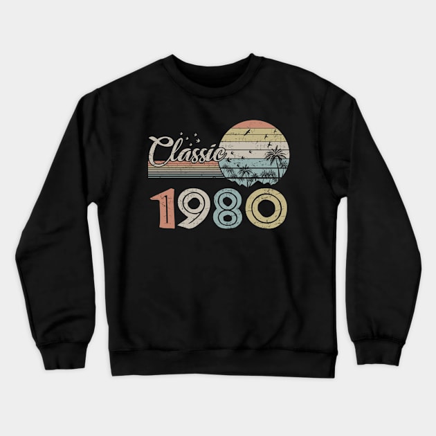 Vintage 1980 Design 40 Years Old 40th birthday Crewneck Sweatshirt by semprebummer7